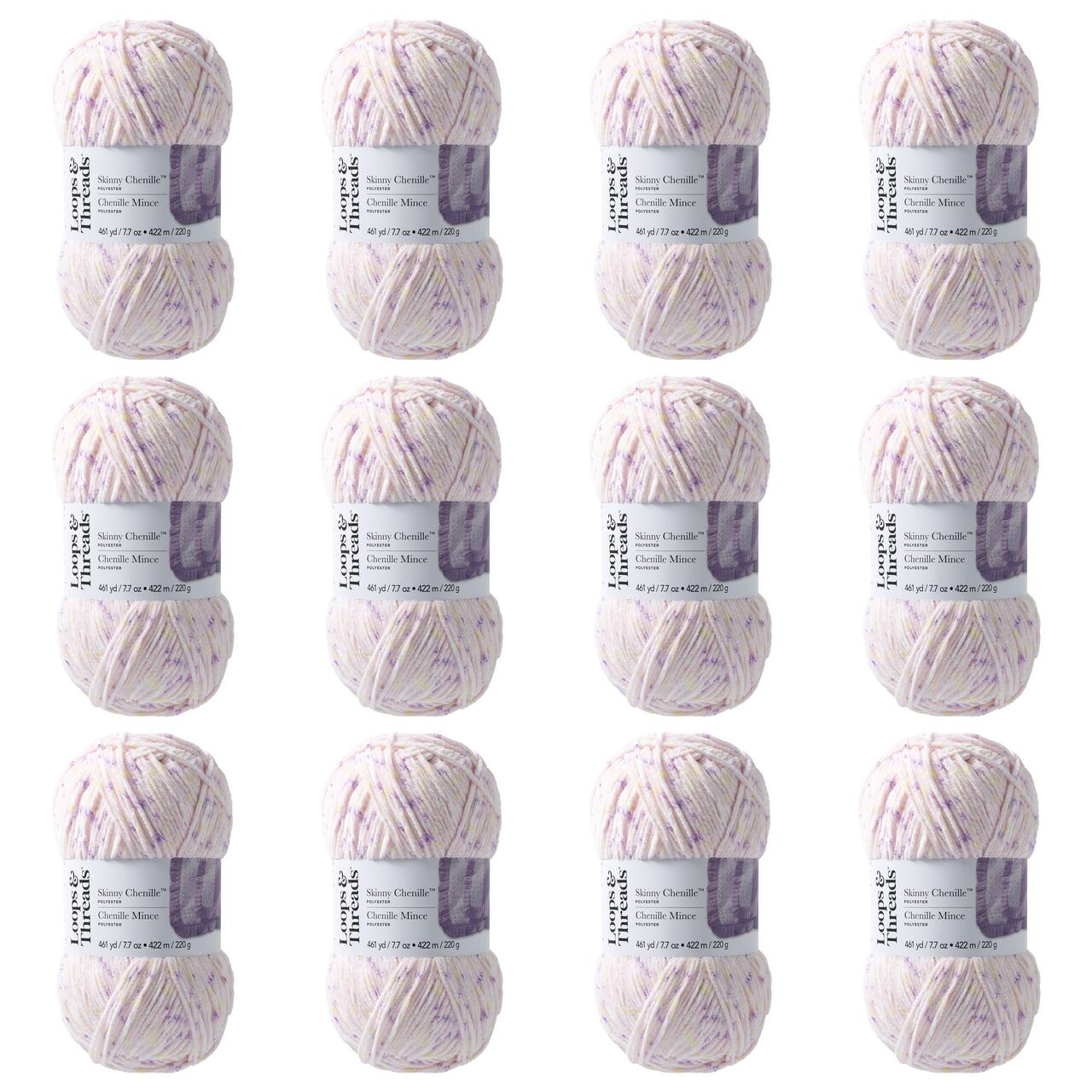 12 Pack: Skinny Chenille™ Multi Yarn by Loops & Threads®